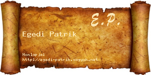 Egedi Patrik névjegykártya